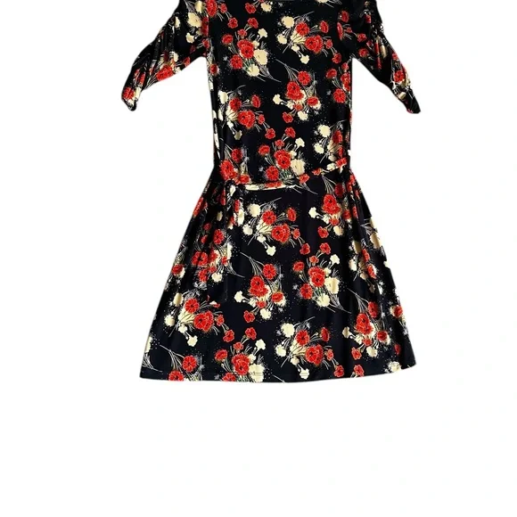 VERONICA WOMANS MIDI SLIP ON DRESS STRETCH RUCHED SLEEVE SZ XS - Picture 5 of 12